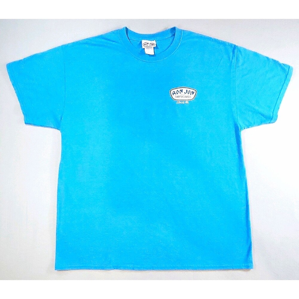 Ron Jon Surf Shop Men's Blue Graphic Logo Crew Neck Short Sleeve T-Shirt XL